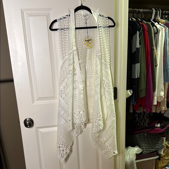 Hayden Los Angeles Jackets & Blazers - Hayden Los Angeles White Crochet Vest